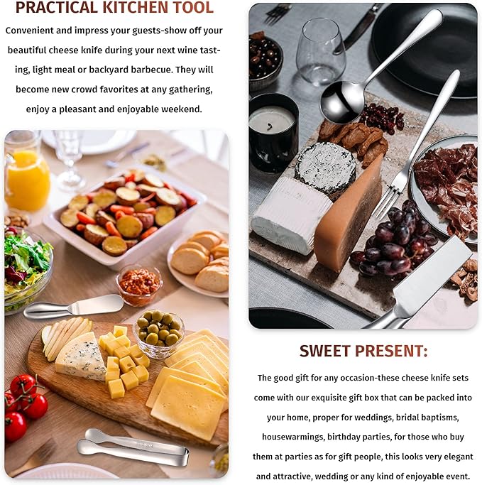 Patelai Charcuterie Board Accessories Cheese Spreader Knife Set Charcuterie Utensils Butter Knife