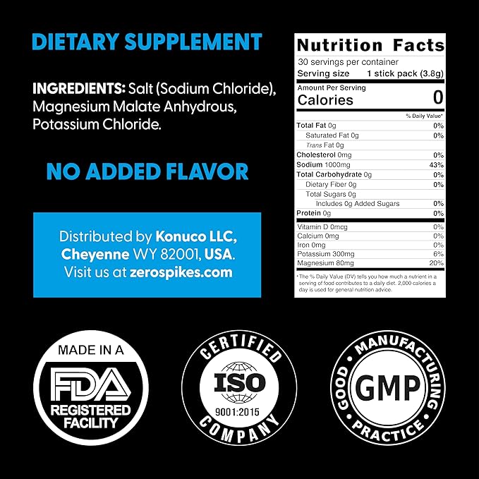 No Sugar Electrolytes Powder Packets | Keto & Fasting Salts Drink Mix | Supplements: The Key