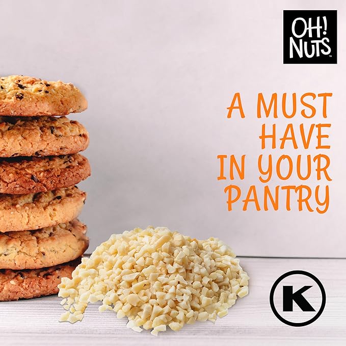 Oh! Nuts Almonds Diced Blanched - Raw - 100% Natural - 2 lb - High-Protein Diced Almonds - Packed