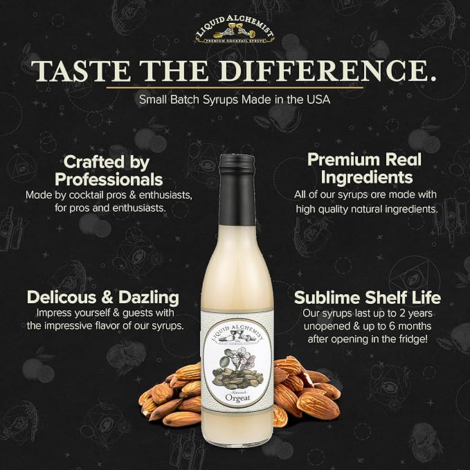 Liquid Alchemist Orgeat Syrup for Cocktails - Real Ingredients Make Our Almond Syrup the Perfect