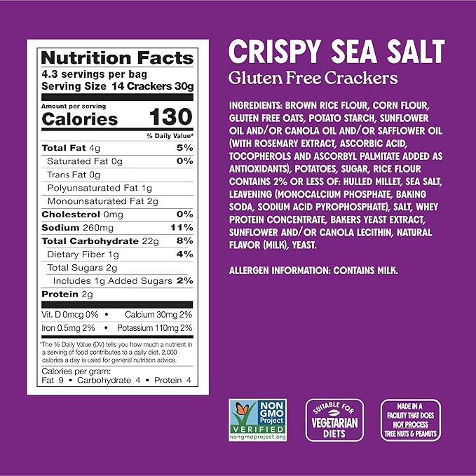 Milton’s Gluten Free Crackers Variety Bundle (Crispy Sea Salt, Multi-Grain, Everything) - Non-GMO