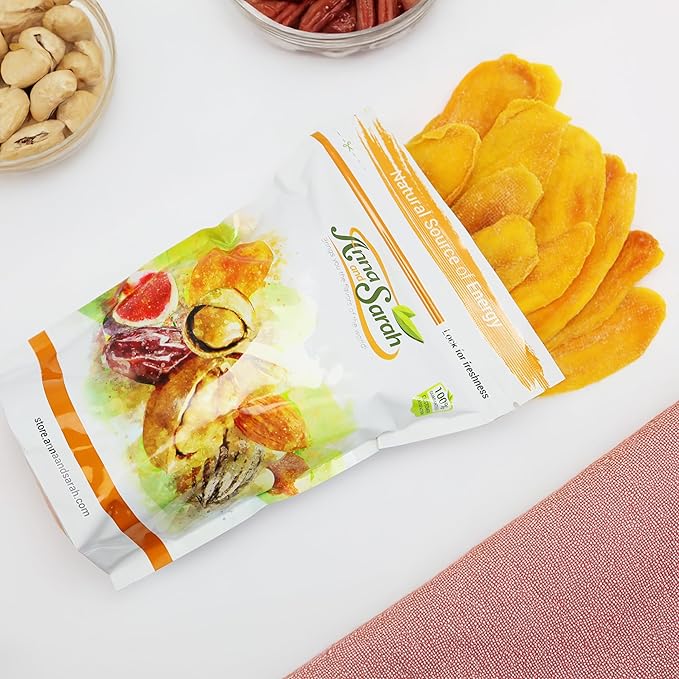 Anna and Sarah Extra Low Sugar Added Dried Mango Slices 16 Oz - Delicious Texture Soft & Juicy