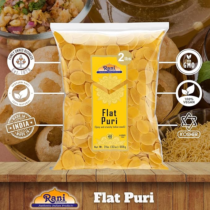 Rani Pani Puri Coins 32oz (2lbs) 907g, Bulk Pack 330-335 Coins ~ Uncooked, Microwaveable wheat and