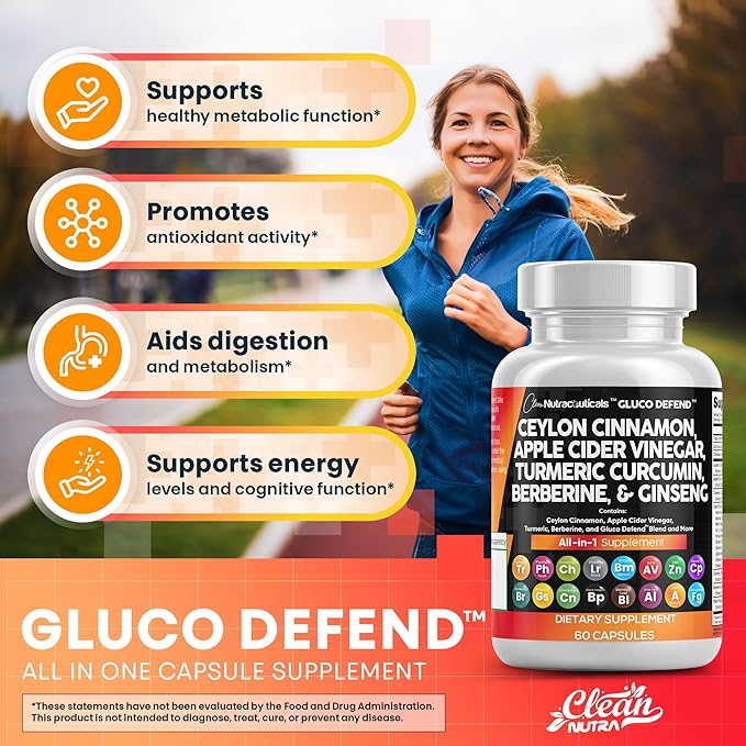 Clean Nutraceuticals Ceylon Cinnamon Turmeric Apple Cider Vinegar Ginseng Berberine Plus Bitter