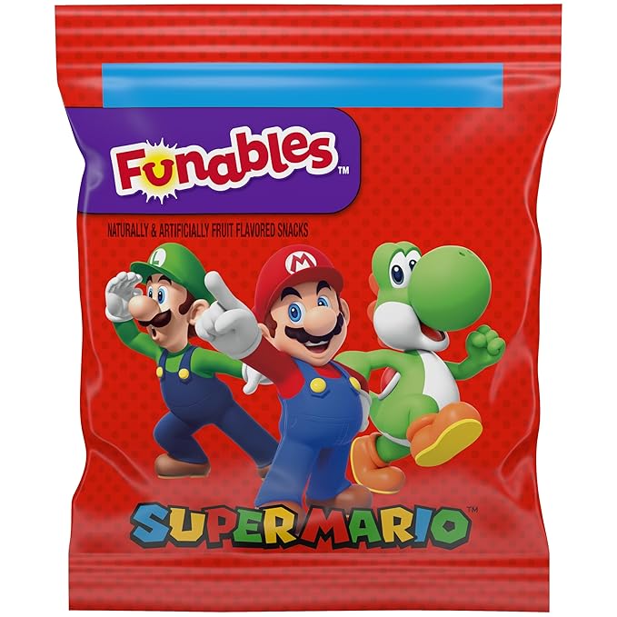 Funables Fruity Snacks, Super Mario, Assorted Fruit, Flavored Snacks, 0.8 oz 10 ct