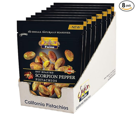 Setton Farms Pistachios, Scorpion Pepper Extreme Flavor Naturally Seasoned No Shell Pistachio Nuts