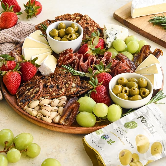 Poshi Green Olives On-The-Go - Original Flavor - Single Serve Pitted Olives - Convenient and