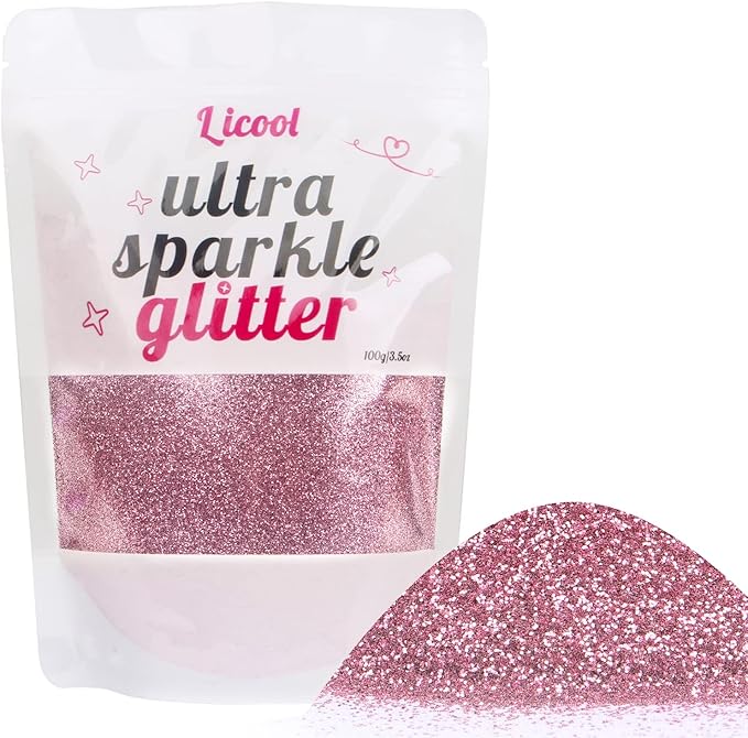 Fine Glitter for Nail Art, 100g/3.5oz Extra Fine Powder Packs for Epoxy Resin Art, Craft for