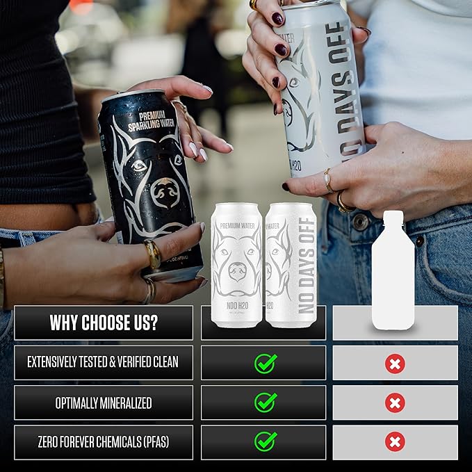 NDO H2O Premium Alkaline Water Case - 12 Pack (16 fl oz, Still) | Reverse Osmosis Purified Canned