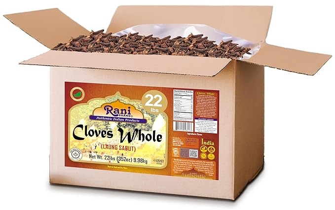 Rani Cloves Whole (Laung) 352oz (22lbs) 9.98kg, Bulk Box, Great for Food, Tea, Pomander Balls and