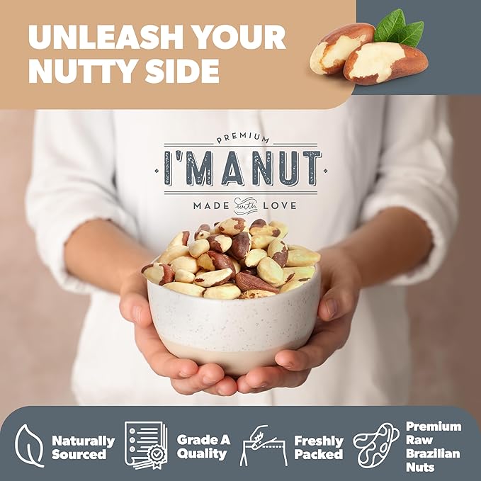 I’m A Nut Brazil Nuts, Broken, 32oz (2 lb) Distinct | Non GMO Batch Tested Gluten & Peanut Free