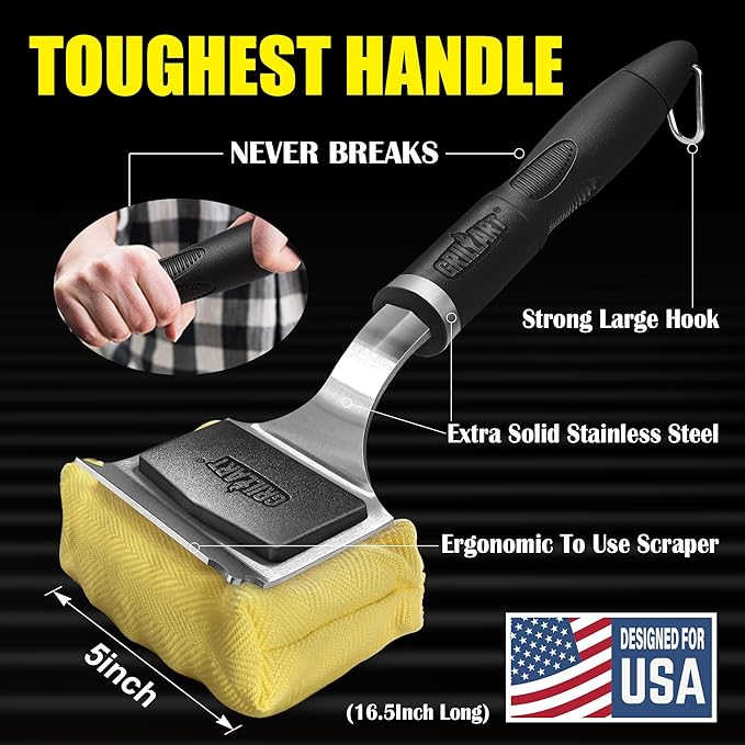 GRILLART Grill Brush for Outdoor Grill Bristle Free - Reinforced Grill Cleaner Scraper BBQ Brush
