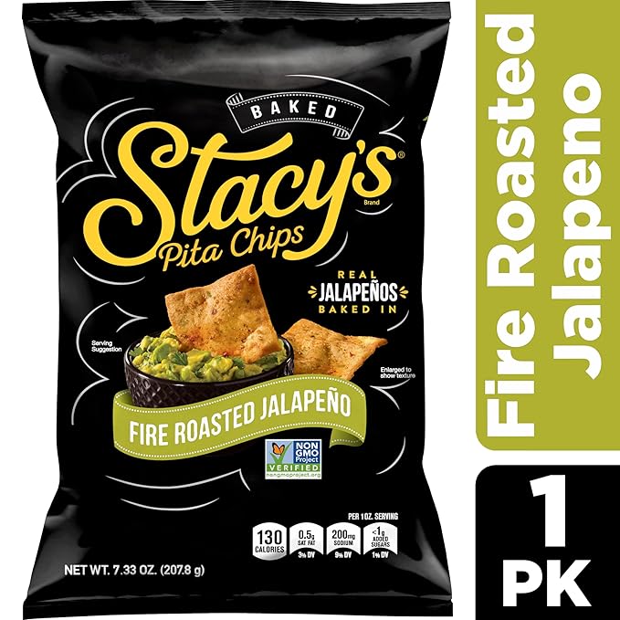 Stacy's Fire Roasted Jalapeno Pita Chips, 7.33 oz