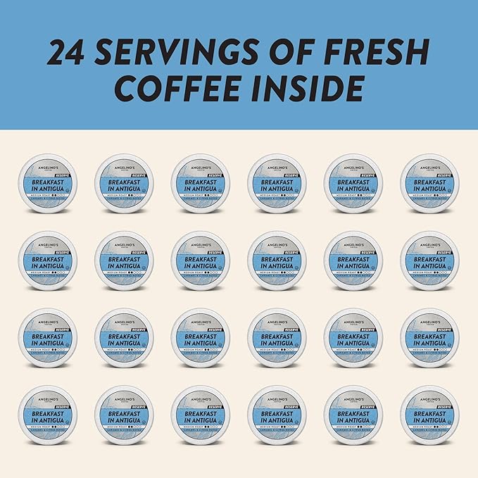 Angelino's Coffee Breakfast in Antigua Coffee Pods - Breakfast Blend Coffee K Cups Compatible