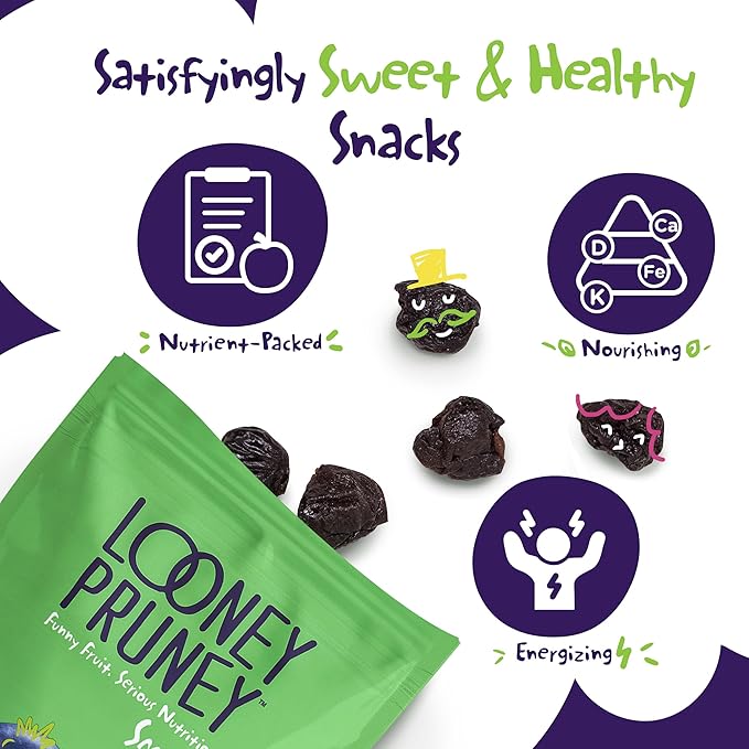 Looney Pruney Smalls Fruit Snacks | Naturally Sweet Bite-Sized Prunes | Organic Fruit Snack Packs