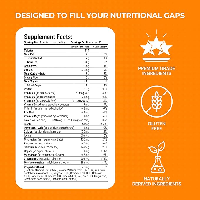 Thrive Protein Shake | 16 Packets (35g Each) | Gluten-Free, Pea Protein, Probiotics, Fiber &
