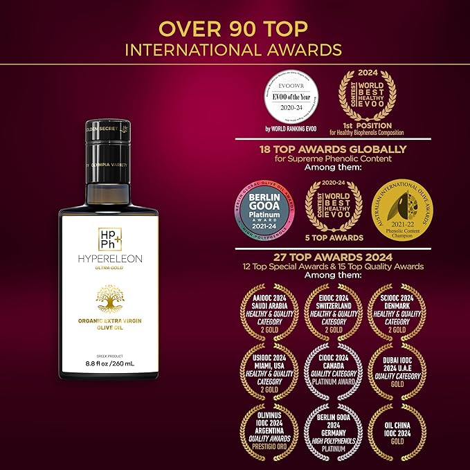 HYPERELEON ULTRA GOLD | Premium, Organic, Supremely High Phenolic, Greek Extra Virgin Olive Oil