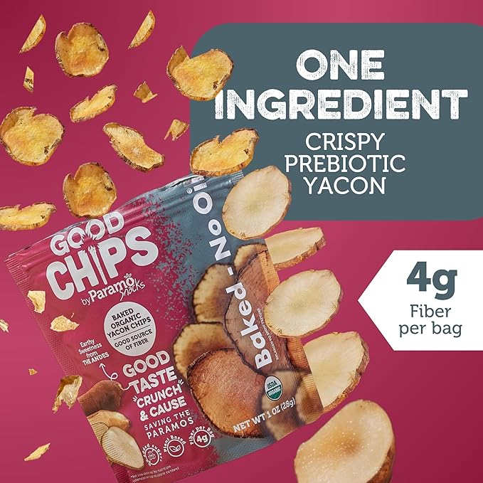 Baked Organic Yacon Chips by GOOD CHIPS! 100% Natural, Oil Free, Only One Ingredient: Yacon Root