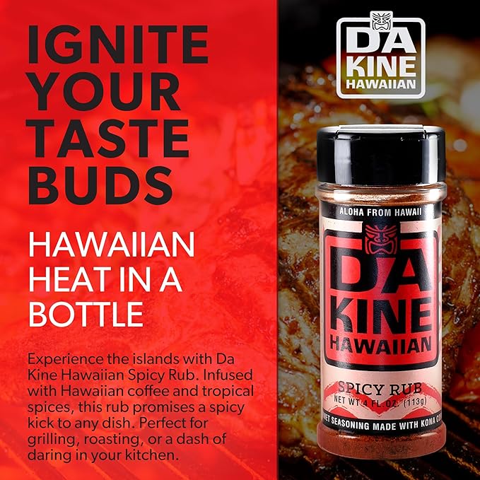 Da Kine Hawaiian Premium BBQ Dry Rub Seasoning - Authentic BBQ Seasoning Blend, Perfect Gourmet Rub