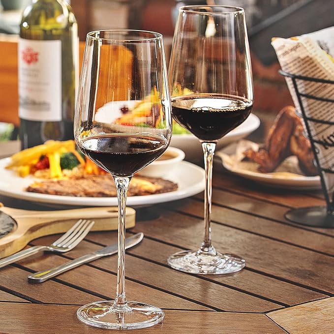Wine Glasses Set of 6, Crystal Glass with Stem for Drinking Red/White/Cabernet Wine as Gifts Sets