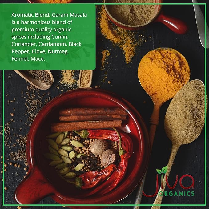 Jiva Organics Organic Garam Masala Powder 7 Ounce - NON-GMO, Salt Free, Premium Indian Spice Blend