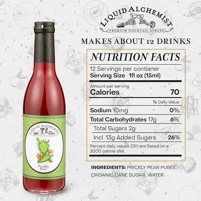 Liquid Alchemist Prickly Pear Syrup for Cocktails - Real Ingredients Make our Prickly Pear Puree a