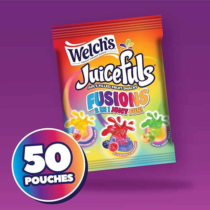 Welch's Fruit Snacks, Juicefuls Fusions, Assorted Fruit Flavor, Bulk Pack, Gluten Free, Natural