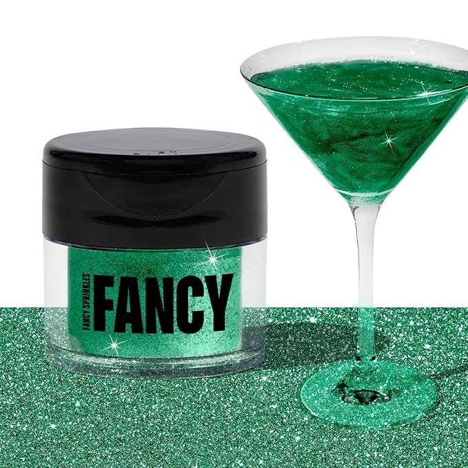 Fancy Sprinkles Emerald Green Premium Edible Glitter, 100% Edible Glitter for Sparkling Food &