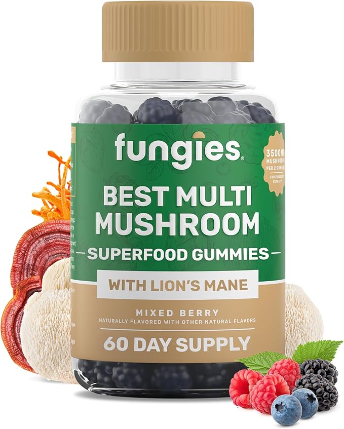 Fungies Multi Mushroom Gummies for Men & Women - Mushroom Supplement Includes Lion?™s Mane