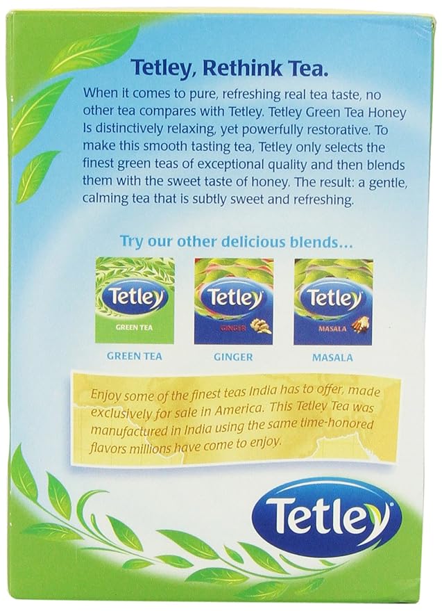 Tetley Green Tea, Honey, 72 Tea Bags | Refreshing, Light Flavor, Natural Ingredients | Ethical