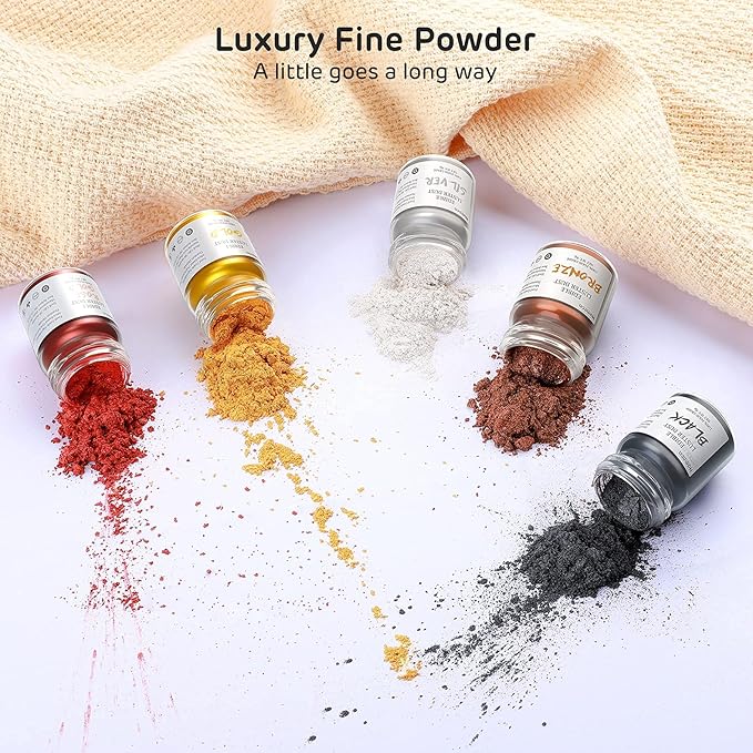 Nomeca Edible Luster Dust, 8 Grams Food Grade Gold Cake Dust Metallic Shimmer Christmas Food
