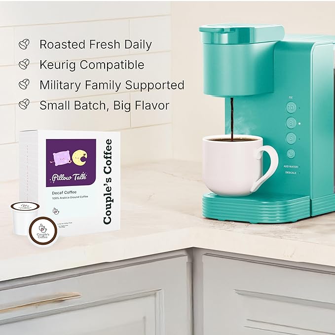 Couple's Coffee K-Cups | Decaf Coffee Pods | Gives Back to Military Families | Pillow Talk |