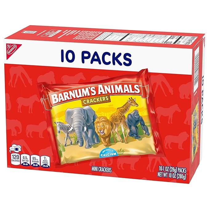BARNUM'S Original Animal Crackers, Kids Snacks, 10 Snack Packs