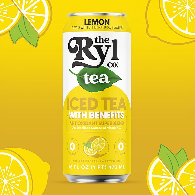 Ryl Iced Tea, Lemon, Antioxidant Superblend, Zero Sugar, Low Carb, Zero Calorie Iced Tea, 16.0 Fl