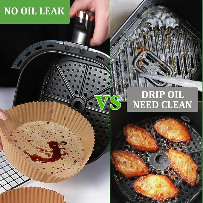 200pcs Air Fryer Disposable Liner, Non-Stick Parchment Paper for Baking, Oil-Proof, Water-Proof