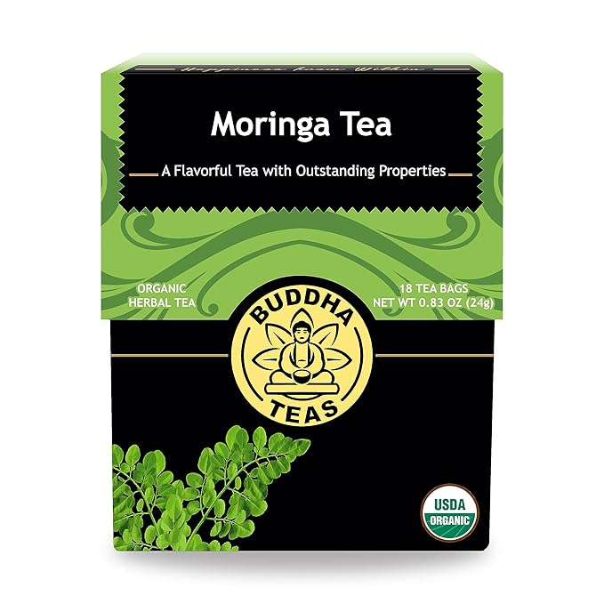 Buddha Teas - Moringa Tea - Herbal Tea - Source of Essential Vitamins & Minerals - Natural
