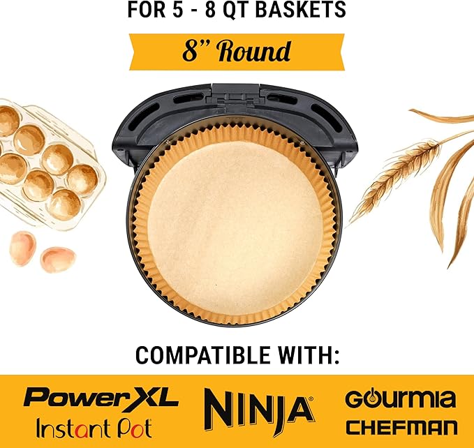 250 pcs Air Fryer Liners for Ninja, Round Disposable Airfryer Paper Liners ??Non-Stick and Oil