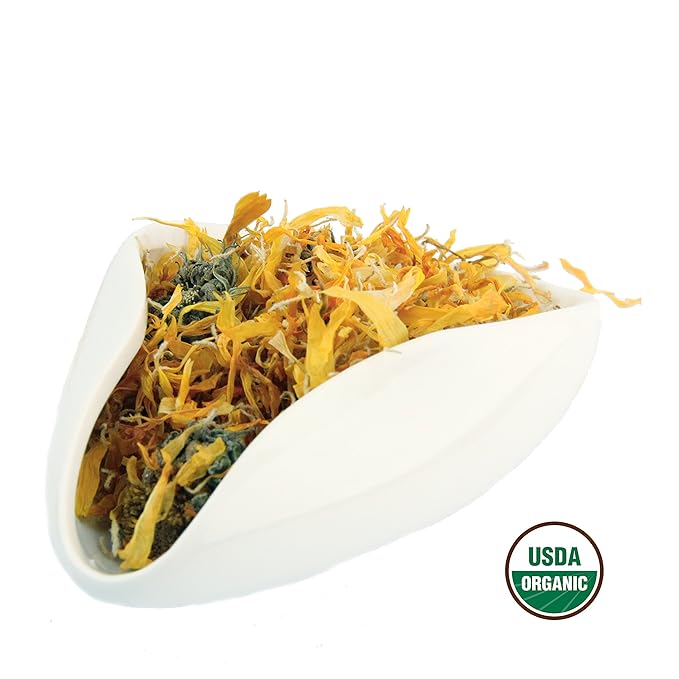 Calendula Tea 1LB (16Oz) 100% CERTIFIED Organic Whole Flower Calendula Herbal Tea (Calendula