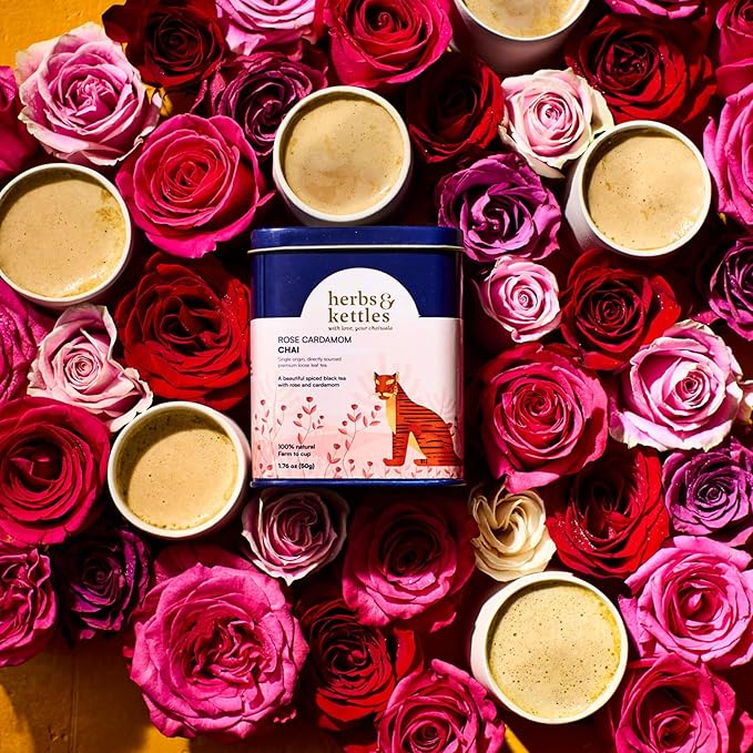 Herbs & Kettles Chai Combo Set | Masala Chai, Rose Cardamom Chai & Vanilla Lavender | Gourmet Loose