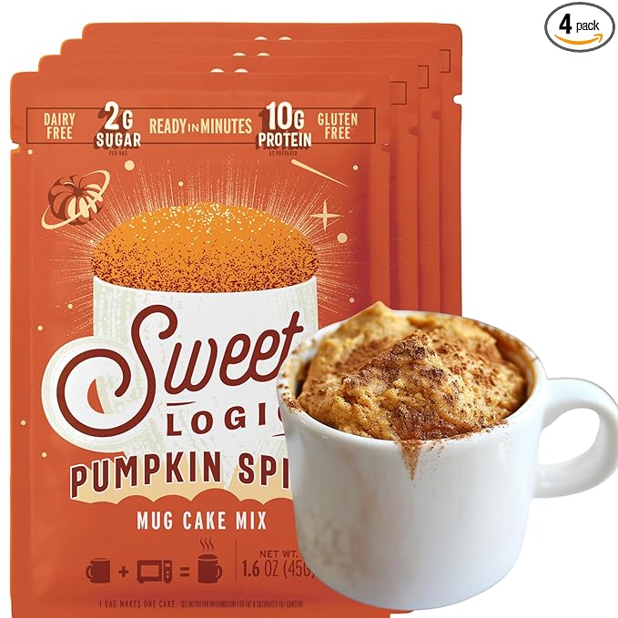 SWEET LOGIC Keto Dessert Mug Cake Mixes - Refined Sugar Free Gluten Free Keto Snack - 4 Keto Mug
