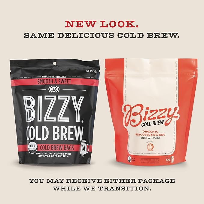 Bizzy Organic Cold Brew Coffee | Smooth & Sweet Blend | Coarse Ground Coffee | Medium Roast | Micro