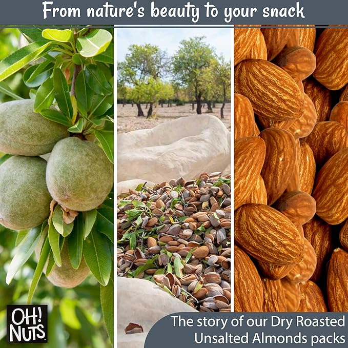 Oh! Nuts Almonds - Roasted Unsalted - 2 lb - Packed in New York Zip-Seal Bag for Exceptional