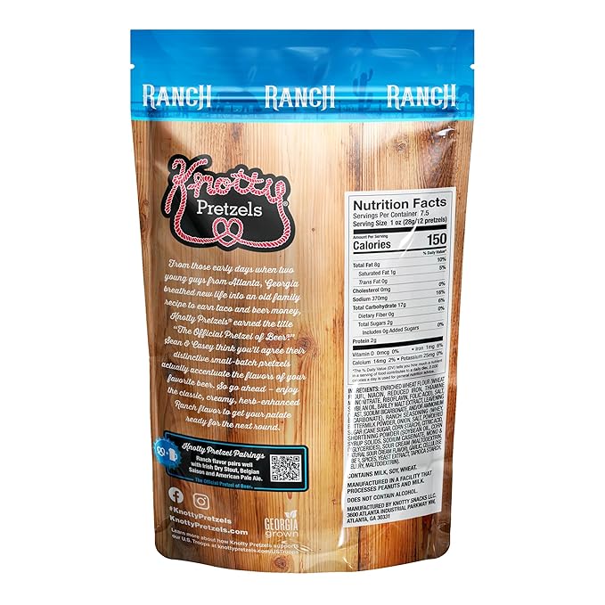 Knotty Pretzels ?쏷he Official Pretzel of Beer??7.5 oz Individual Seasoned Pretzels in Resealable
