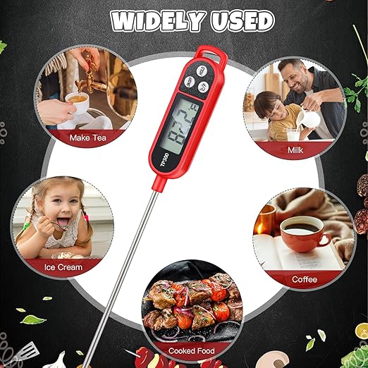 6 Pcs Meat Thermometer Food Thermometer with Probe Water Liquid Instant Read Digital Thermometer
