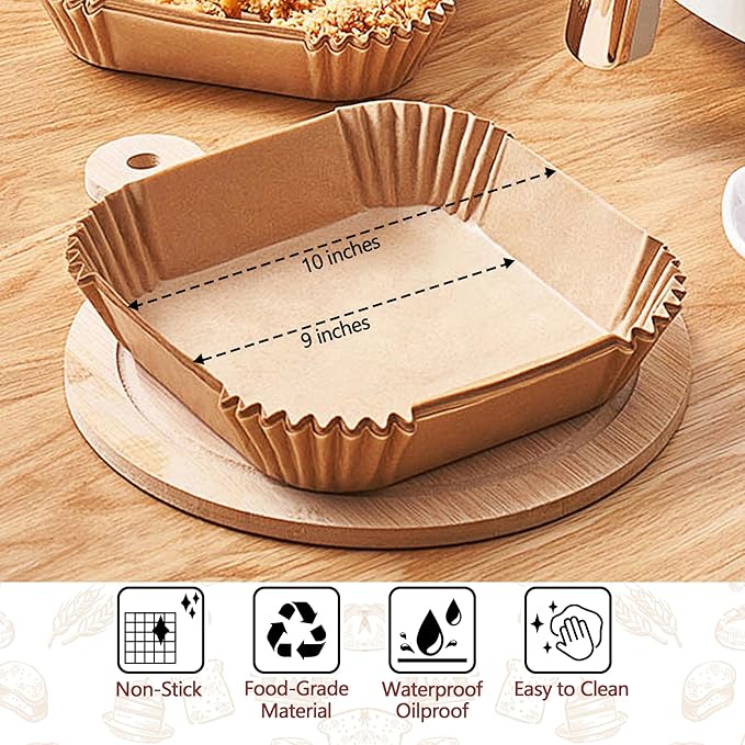 150 Pack 10 Inch Air Fryer Liners, Parchment Paper Sheets for Air Fryer Basket, Non-Stick
