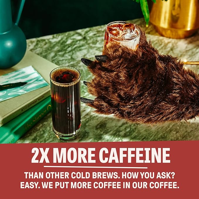 Wandering Bear Organic Mocha Cold Brew Coffee, 32 fl oz, 6 pack - Extra Strong, Bold, Smooth