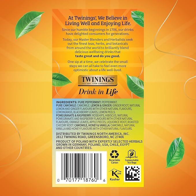 Twinings Herbal Tea Variety Pack, 20 Count (Pack of 6), Formerly Assorted Herbal, Includes 5