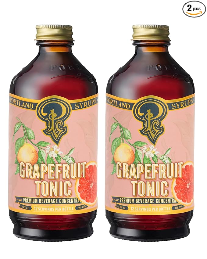 Portland Syrups Grapefruit Tonic Syrup - Refreshing Citrus Flavor - Premium Beverage Concentrate
