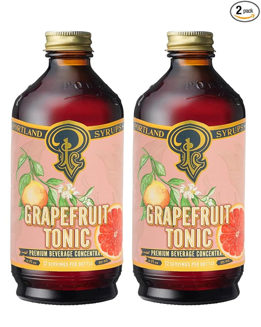 Portland Syrups Grapefruit Tonic Syrup - Refreshing Citrus Flavor - Premium Beverage Concentrate