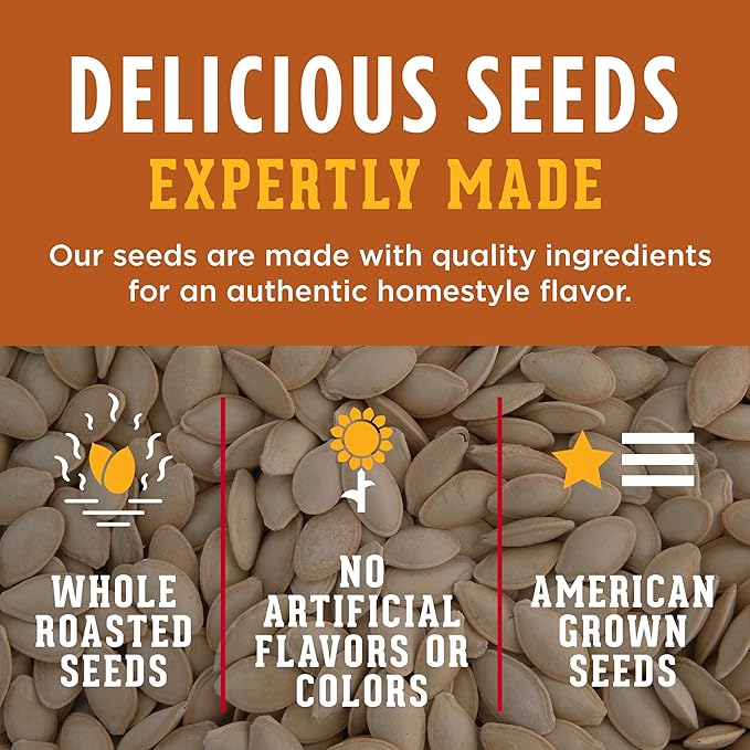 DAVID Roasted and Salted All Natural Pumpkin Seeds, 5oz. (Pack of 12)